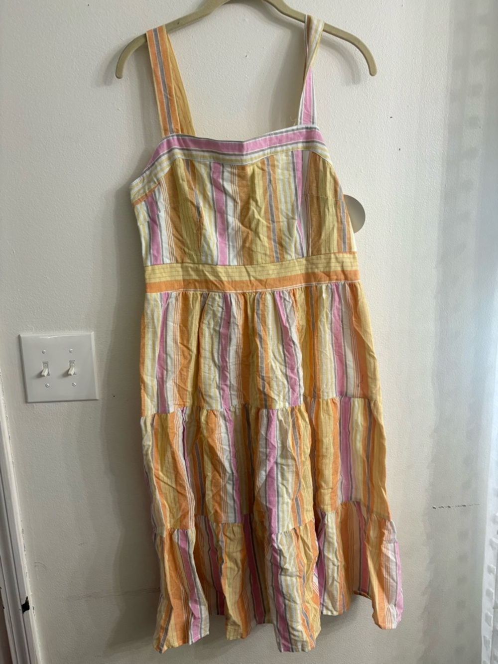 NWT Umgee Yellow Pink Striped Sundress